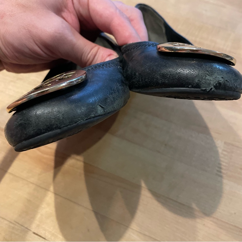Tory Burch Flats Women's Size 6M Black Leather - Picture 4 of 12
